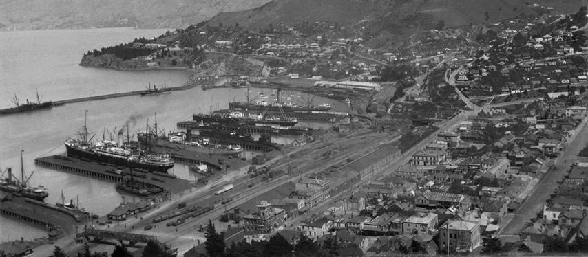 Lyttelton prior to reclaimation of magazine bay